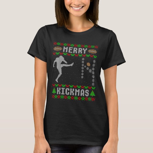 Camiseta Funny Ugly Christmas Football Srt Team Kicker  (Frente)