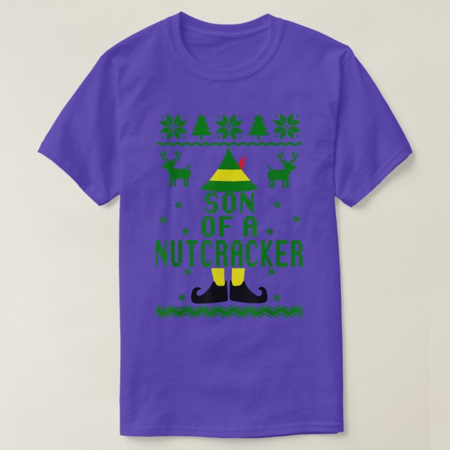 Camiseta Funny Ugly Christmas Sweater Son Of A Nutcracker  (Frente do Design)