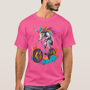 Camiseta Funny Unicorn Bmx Magic Bike Bicicleta Bicicleta B