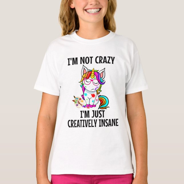 Camiseta Funny UNICORN Creative Insane (Frente)