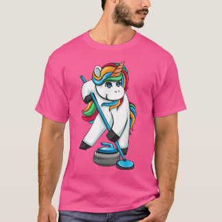 Camiseta Funny Unicorn Curling Design For Men Women Curling
