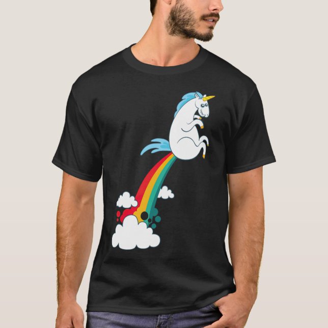 Camiseta funny unicorn rainbow fart unicorns couple  (Frente)
