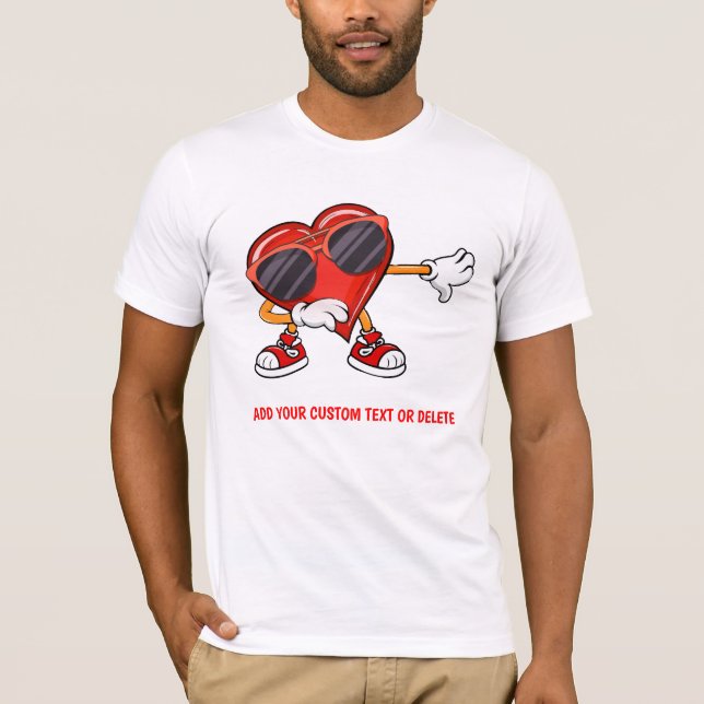 Camiseta Funny Valentine Day Dabbing Hearts Namorados Gift (Frente)