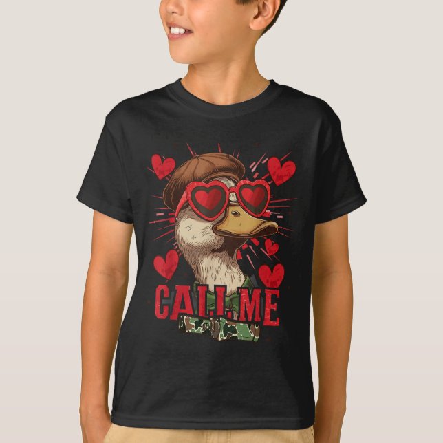 Camiseta Funny Valentine's Day Boy Duck Hunting Call Me Tod (Frente)