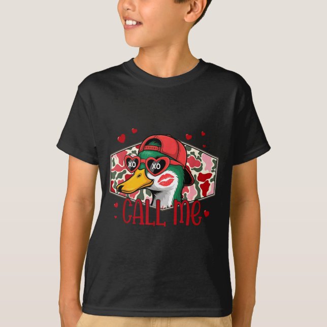Camiseta Funny Valentines Day Call Me Duck Hunting Men Wome (Frente)