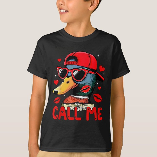 Camiseta Funny Valentines Day Call Me Duck Hunting Men Wome (Frente)