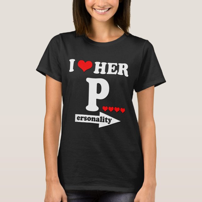 Camiseta Funny Valentine's Day Couple Matching I Love Her I (Frente)