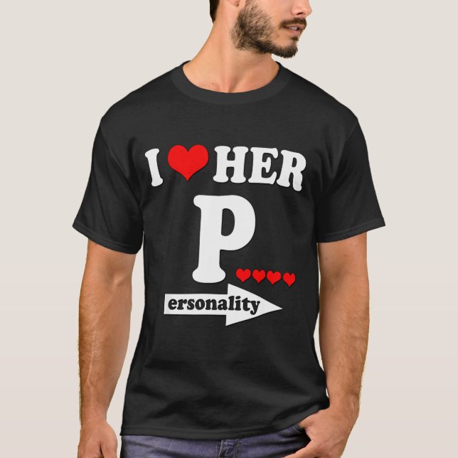Camiseta Funny Valentine's Day Couple Matching I Love Her I (Frente)