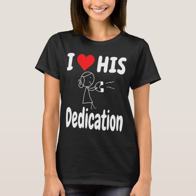 Camiseta Funny Valentine's Day Couple Matching I Love His D (Frente)