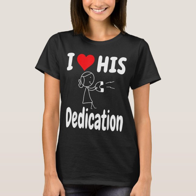 Camiseta Funny Valentine's Day Couple Matching I Love His D (Frente)