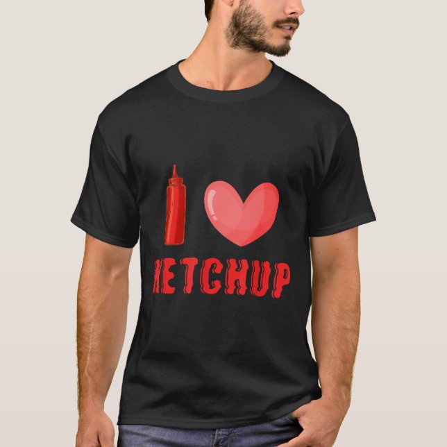 Camiseta Funny Valentines Day Shirt I Love Ketchup Valentin (Frente)