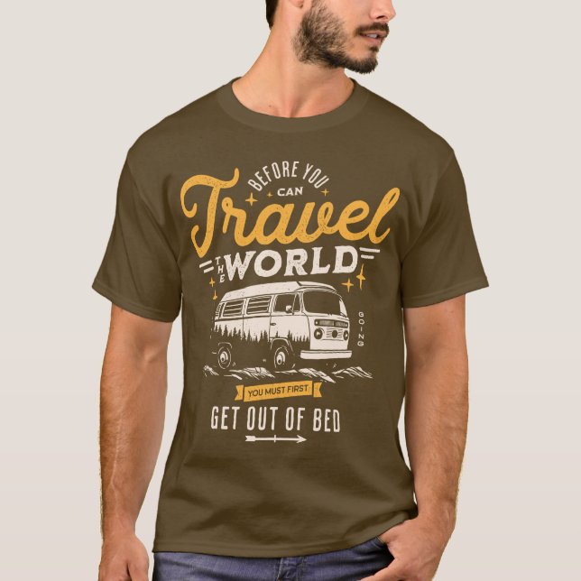 Camiseta Funny Van Viagem Camping Wanderlust Life (Frente)