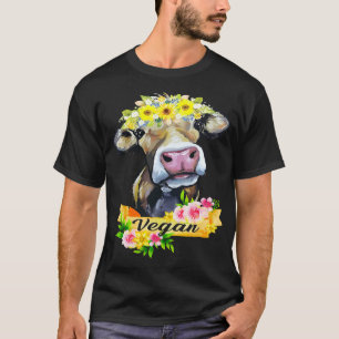 Camiseta Funny Vegan Flower Vegetal Amantes Vegetais Animai
