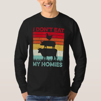 Camiseta Funny Vegetarian I Don't Eat My Homies Funny Vegan