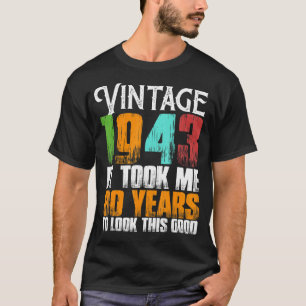 Camiseta Funny Vintage, 1943, 80 Anos Aniversário De Idade