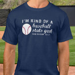 Camiseta Funny Vintage Baseball Stats Geek Baseball Fan<br><div class="desc">A camiseta perfeita para alguém que realmente gosta de beisebol e sabe tudo sobre o jogo - eles são um Geek/Nerd da Baseball Stats. O texto do estilo Vintage em desgosto diz, "Eu sou um Geek do Baseball Stats e Orgulho dele" para treinadores, jogadores de beisebol, fãs, pais de beisebol,...</div>