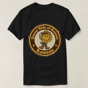 Camiseta Funny Vintage Kansas Sunflower Cowboy Retro