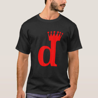 Camiseta Funny Vintage - Letra Maiúscula D - D Homens Alfab