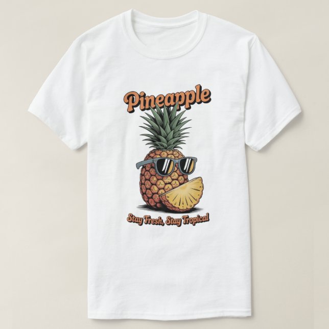 Camiseta Funny Vintage Pineapple Tropical Retro (Frente do Design)