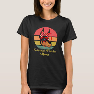Camiseta Funny Vintage Retro Doberman Pinscher Mama Gift