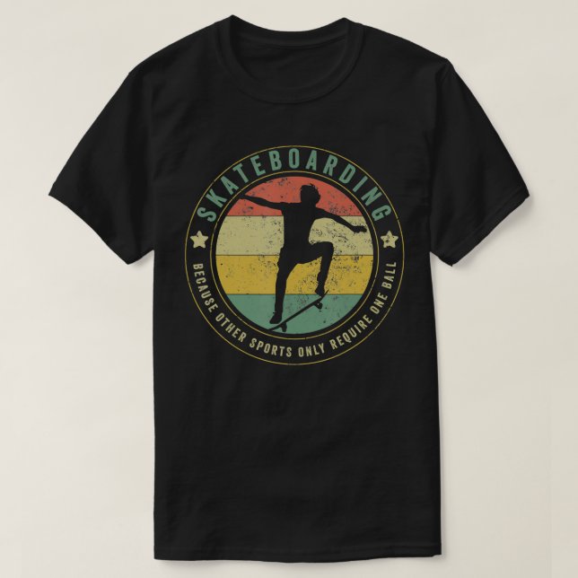 Camiseta Funny Vintage Skate Skateboard Circl (Frente do Design)