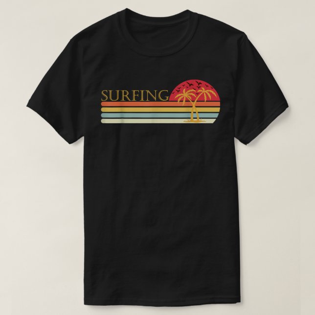 Camiseta Funny vintage surf happy surfer surf sunset  (Frente do Design)