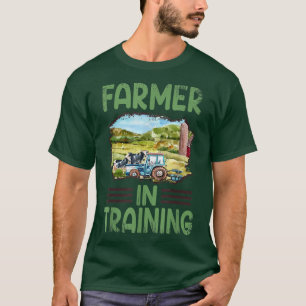 Camiseta Funny Vintage Trator Idea Farmer Em Treinamento