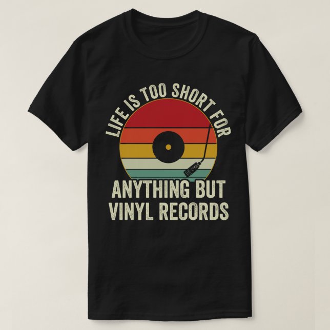 Camiseta Funny Vinyl Records Coletando amante de LP (Frente do Design)
