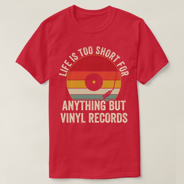 Camiseta Funny Vinyl Records Coletando amante de LP (Frente do Design)
