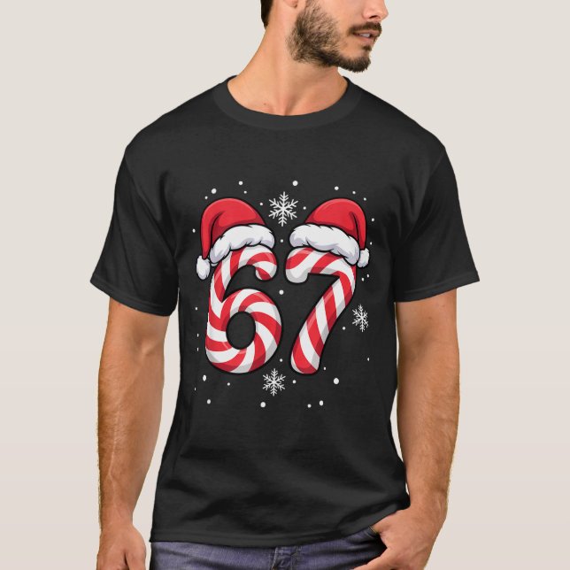 Camiseta Funny Viral 67 Candy Canes Santa Funny Holiday Kid (Frente)