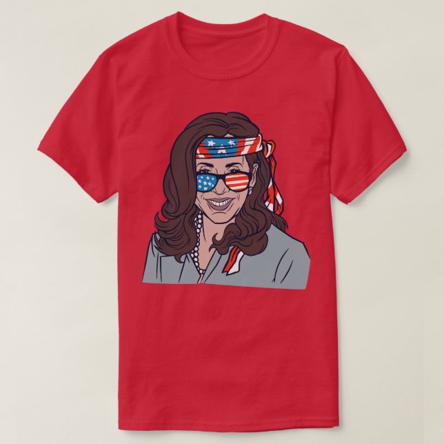 Camiseta Funny VP Kamala 4 de julho Merica (Frente do Design)