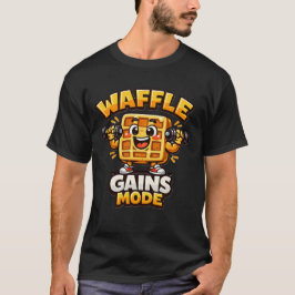 Camiseta Funny Waffle Gains Mode Shirt Cute Gym Waffle Tee