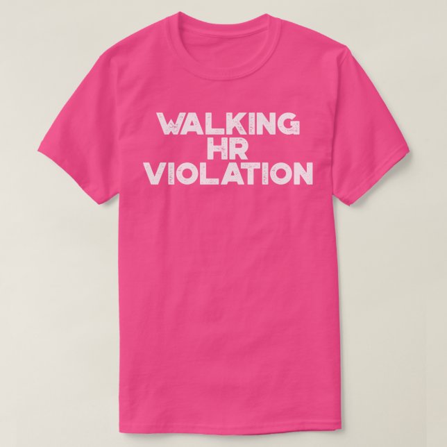 Camiseta Funny Walking HR Violation Vintage Retro White (Frente do Design)