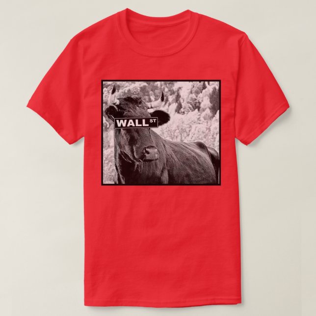 Camiseta Funny Wall RUA Street Bull Trading Market Tra (Frente do Design)