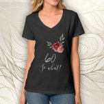 Camiseta Funny Watercolor Floral 60º aniversário<br><div class="desc">Camiseta Floral Engraçada e Positiva com Tipografia 60 e daí por diante - Camiseta T-Shirt 60º aniversário / Camiseta Motivacional para uma mulher. A design apresenta uma citação positiva e engraçada 60, e assim como na tipografia branca moderna e em belos rosas e galhos de aquarela. A camiseta é excelente...</div>