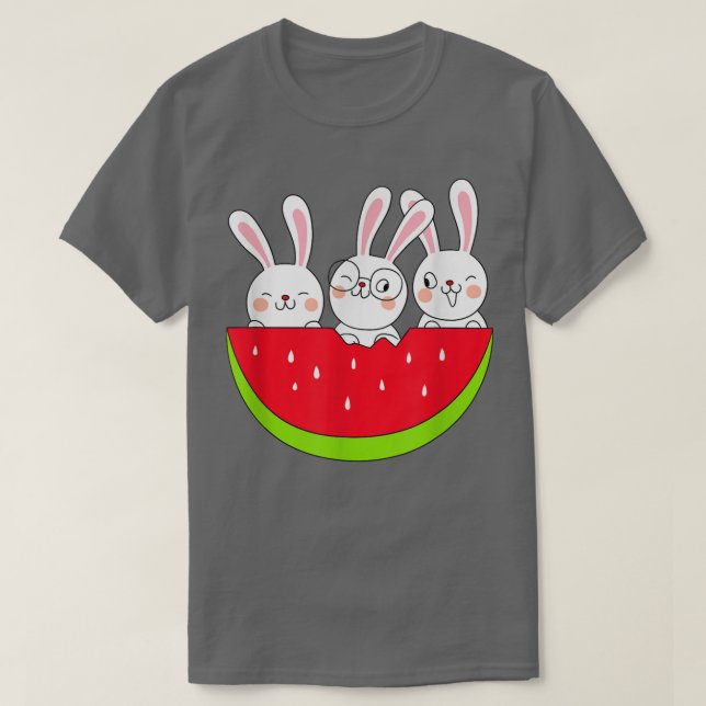 Camiseta Funny Watermelon Bunny Summer Fruta Watermelon Lov (Frente do Design)