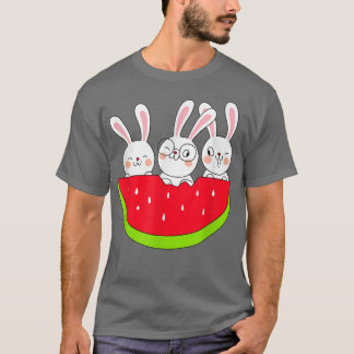 Camiseta Funny Watermelon Bunny Summer Fruta Watermelon Lov