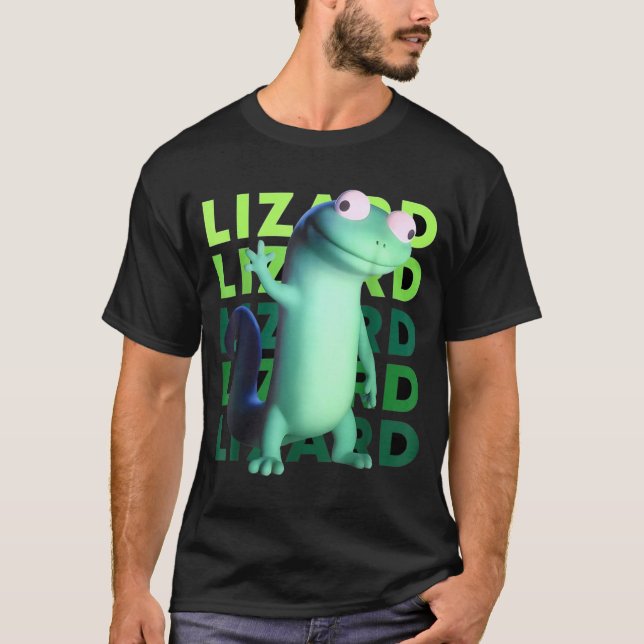 Camiseta Funny Weirore Lizard Meme _ 3d Surreal Animal  (Frente)