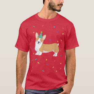 Camiseta Funny Welsh Corgi Birthday dá presentes ao festiva