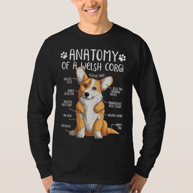 Camiseta Funny Welsh Corgi Dog Anatomy Dog    437 (Frente)