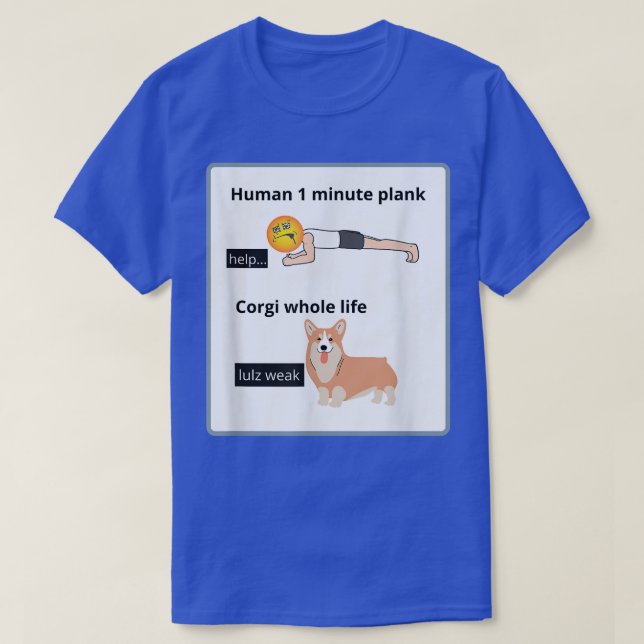 Camiseta Funny Welsh Corgi Owner Silly Yoga Joke Plank Eerc (Frente do Design)