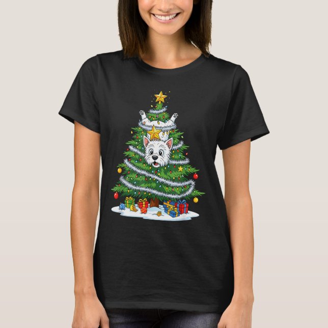 Camiseta Funny West Highland White Terrier Dog Christmas Tr (Frente)