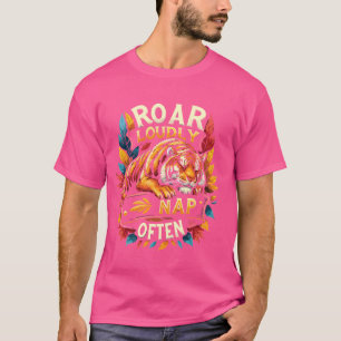 Camiseta Funny Wildlife Dormindo Tiger Zoo Keeper