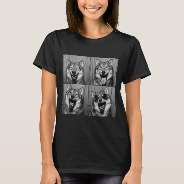 Camiseta Funny Wolf Photo Booth Sungles Dog  (Frente)