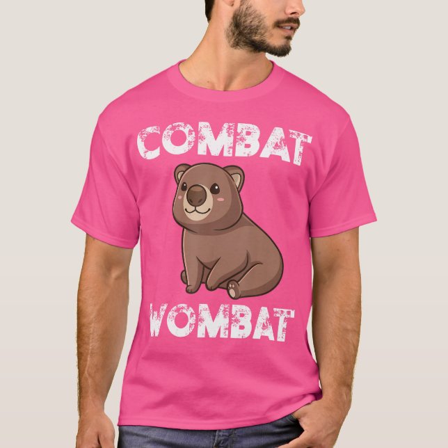 Camiseta Funny Wombat Combate Kawaii Wombat Chibi Cute Anim (Frente)