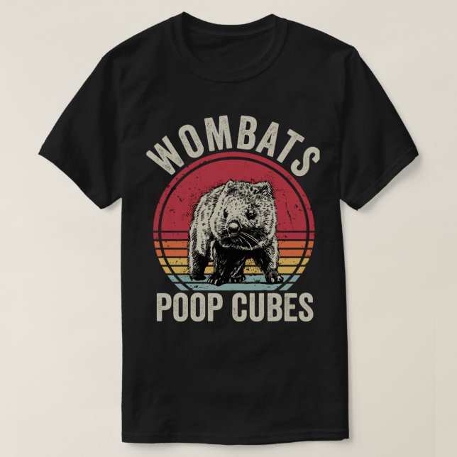 Camiseta Funny Wombats Poop Cubes (Frente do Design)