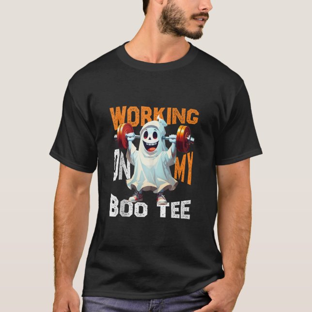 Camiseta Funny Workout Weightlifting Working on My Boo Tee  (Frente)