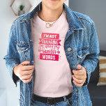 Camiseta Funny Workout Words Pink Gym T-Shirt<br><div class="desc">Funny Workout Gym T-Shirt in pink and white letters that says I'm not swearing,  I'm using my workout words.  This funny quote is sure to get a smile and comment.  Fun shirt for running,  walking and other exercises.</div>