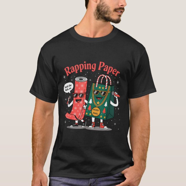 Camiseta Funny Wrapng Rapng Paper Wrap Music Rap Pj  (Frente)