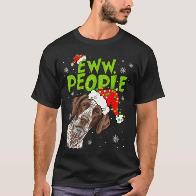 Camiseta Funny Xmas Ew People Gsp Dogs Lover Pajamas Men Wo (Frente)